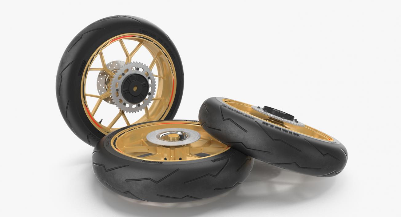 Sport Motorcycle Back Wheel 3D