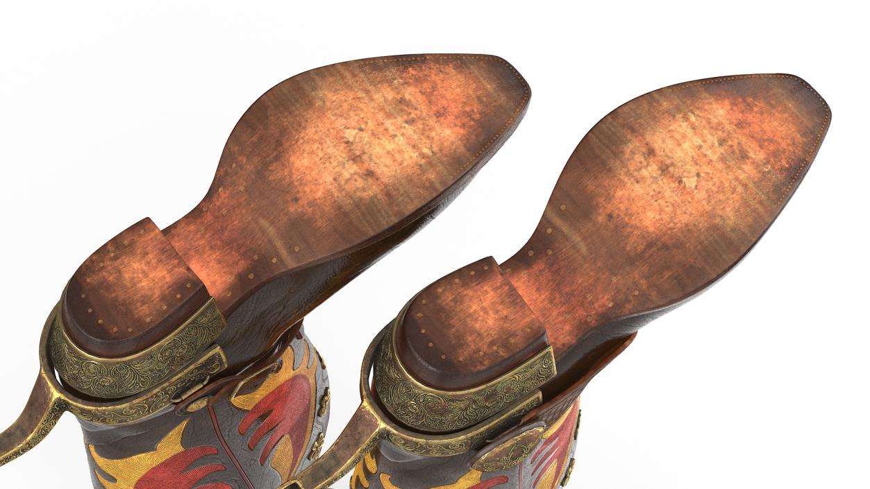 3D model Western Cowboy Boots with Spur