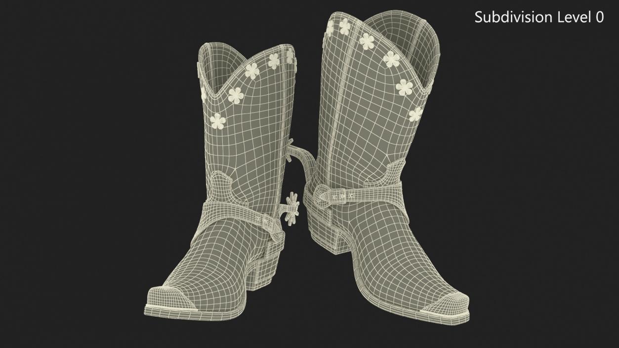 3D model Western Cowboy Boots with Spur