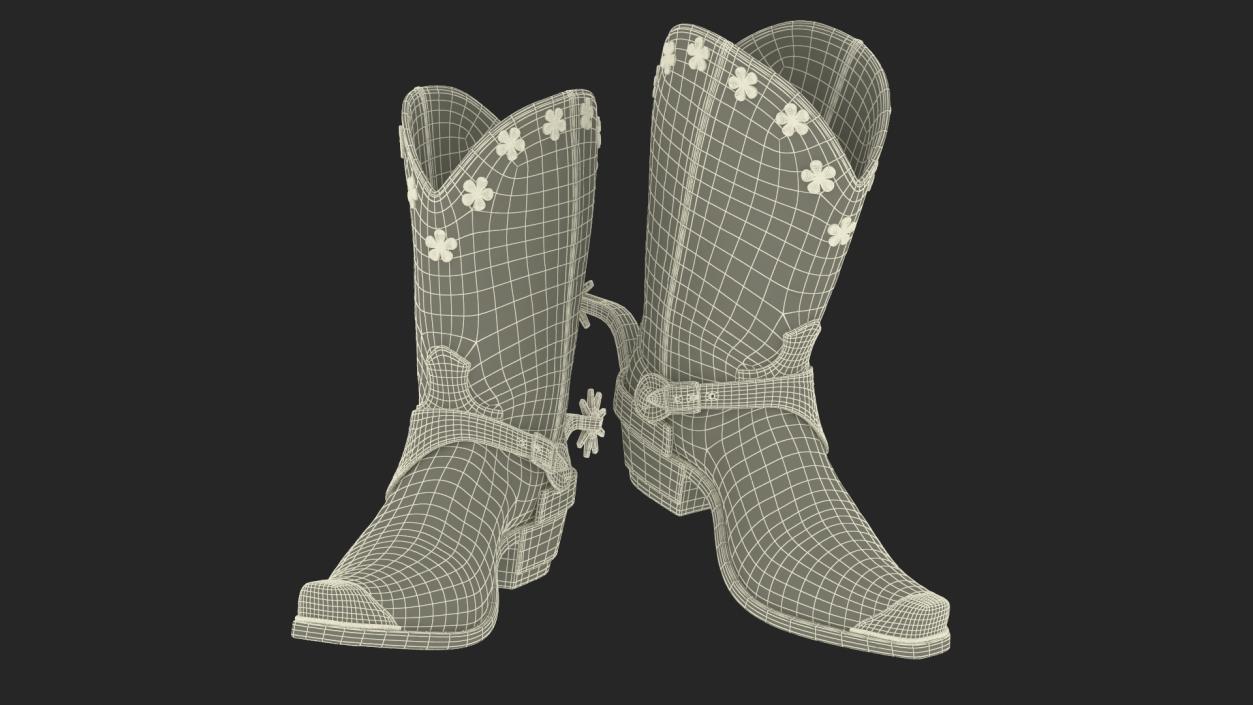 3D model Western Cowboy Boots with Spur