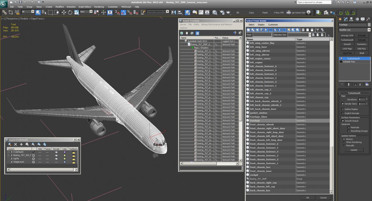 3D Boeing 767-300F Generic model