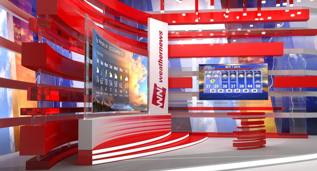 Modern TV Weather Studio 3D model