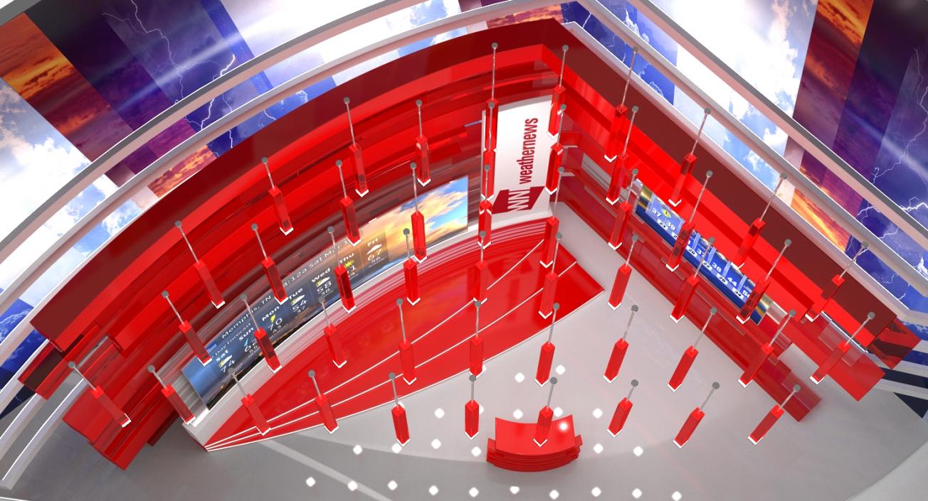 Modern TV Weather Studio 3D model