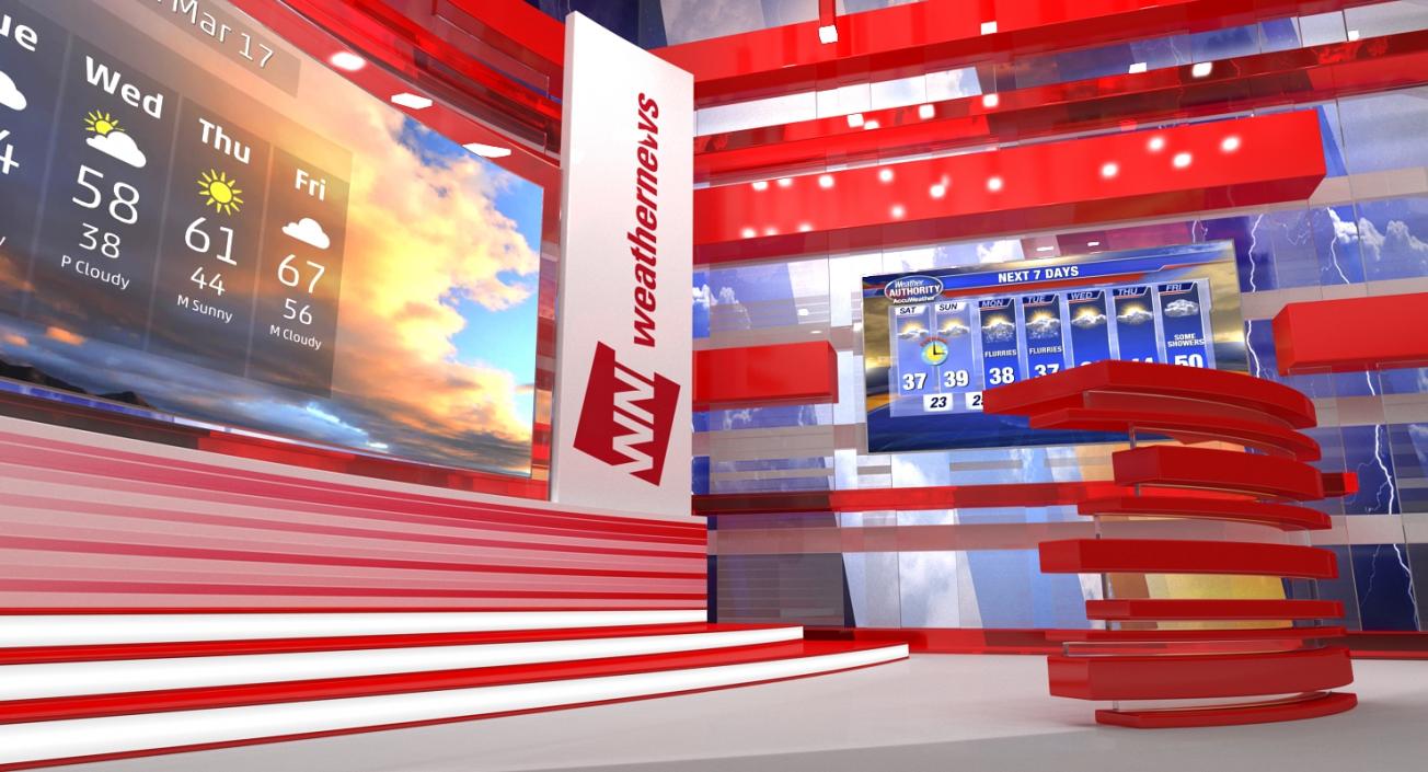 Modern TV Weather Studio 3D model