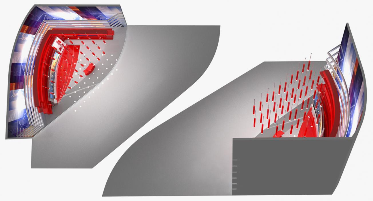 Modern TV Weather Studio 3D model