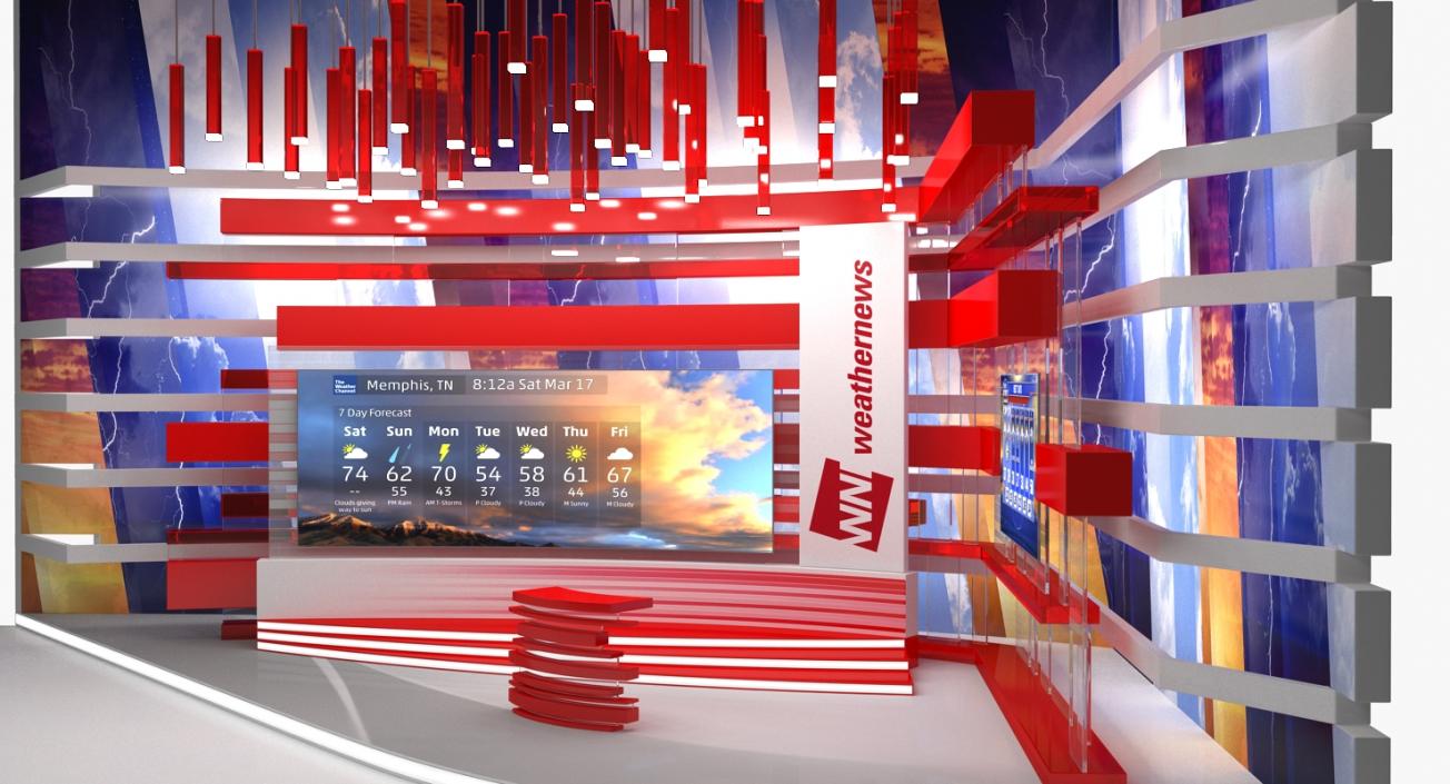 Modern TV Weather Studio 3D model