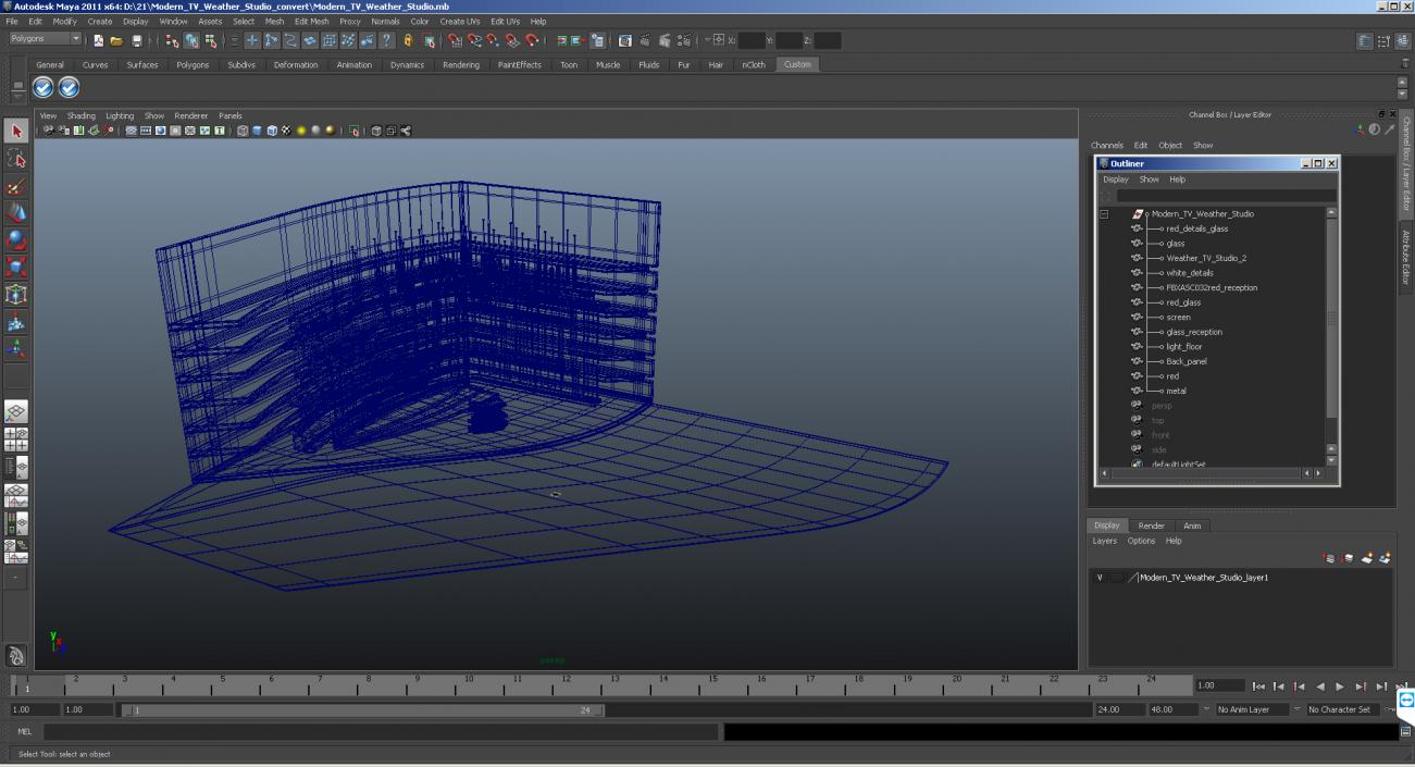 Modern TV Weather Studio 3D model