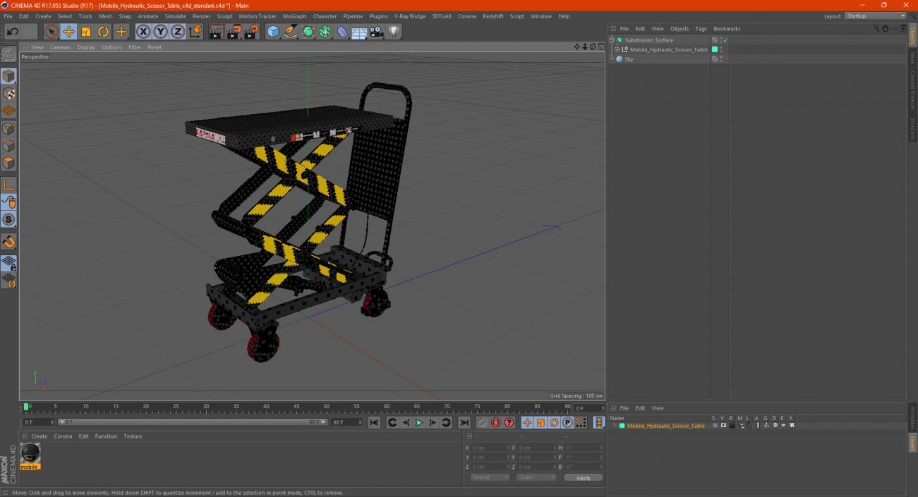 3D model Mobile Hydraulic Scissor Table