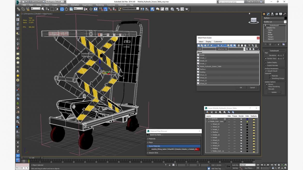 3D model Mobile Hydraulic Scissor Table