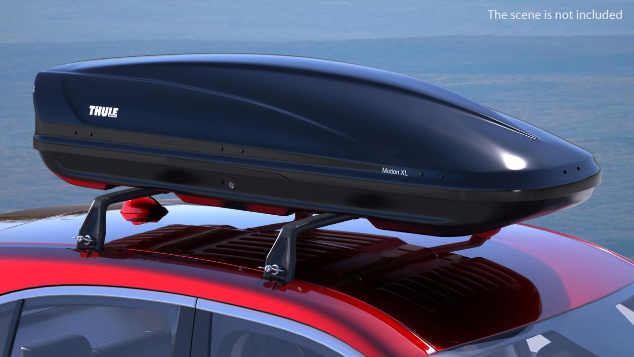 3D Thule XL800 Car Roof Box Rigged