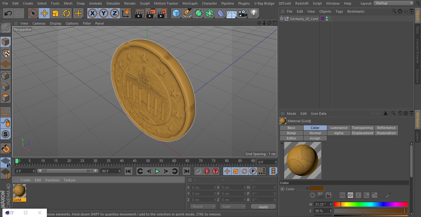 3D model Germany 20 Cent