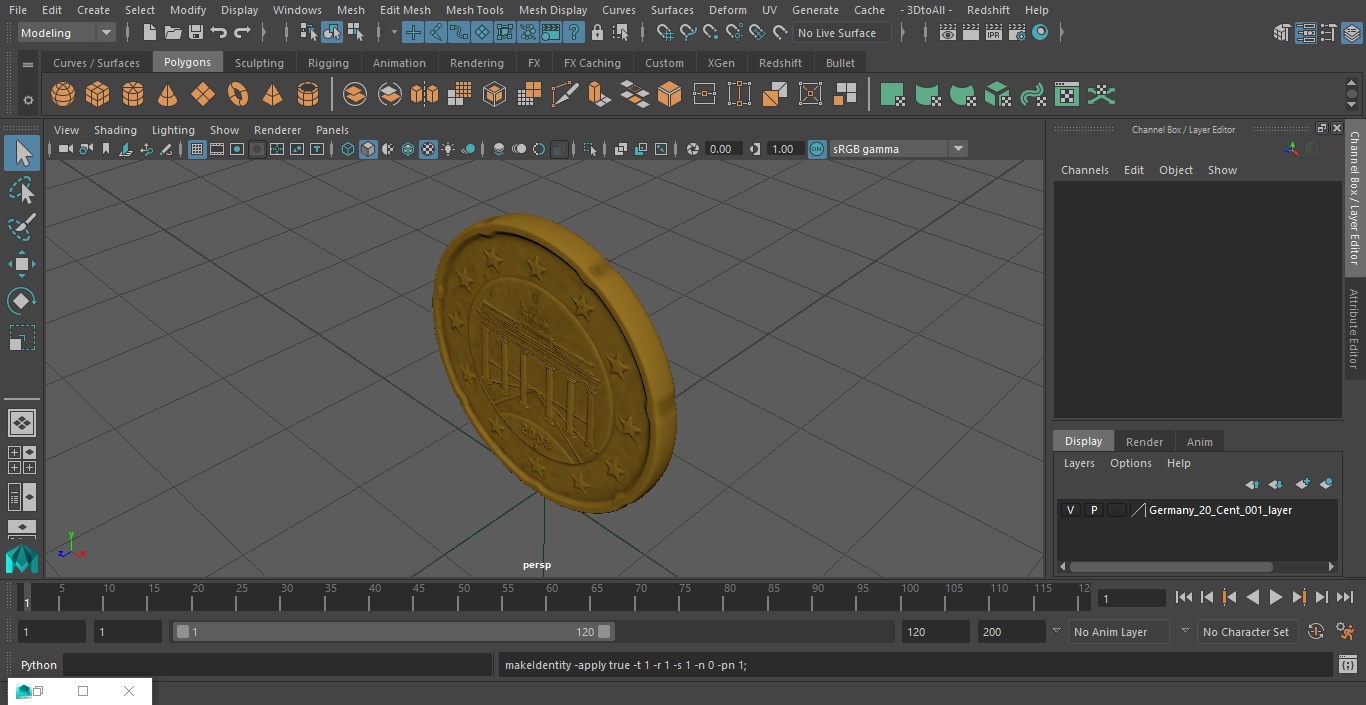 3D model Germany 20 Cent