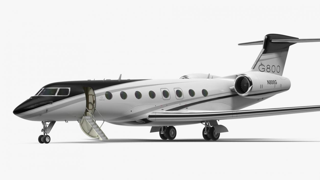 3D Gulfstream G800 Large Business Jet Rigged