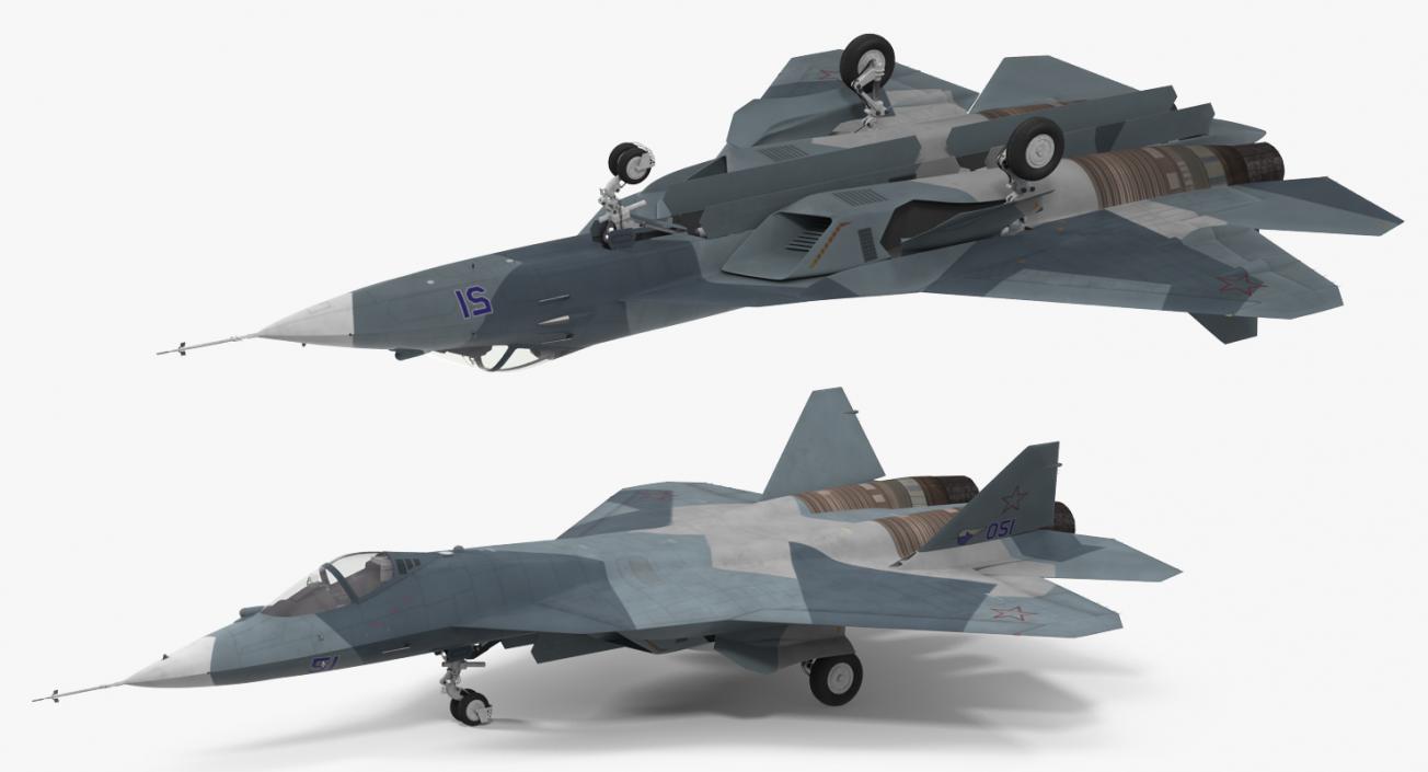 3D model Sukhoi T-50 PAK FA Rigged