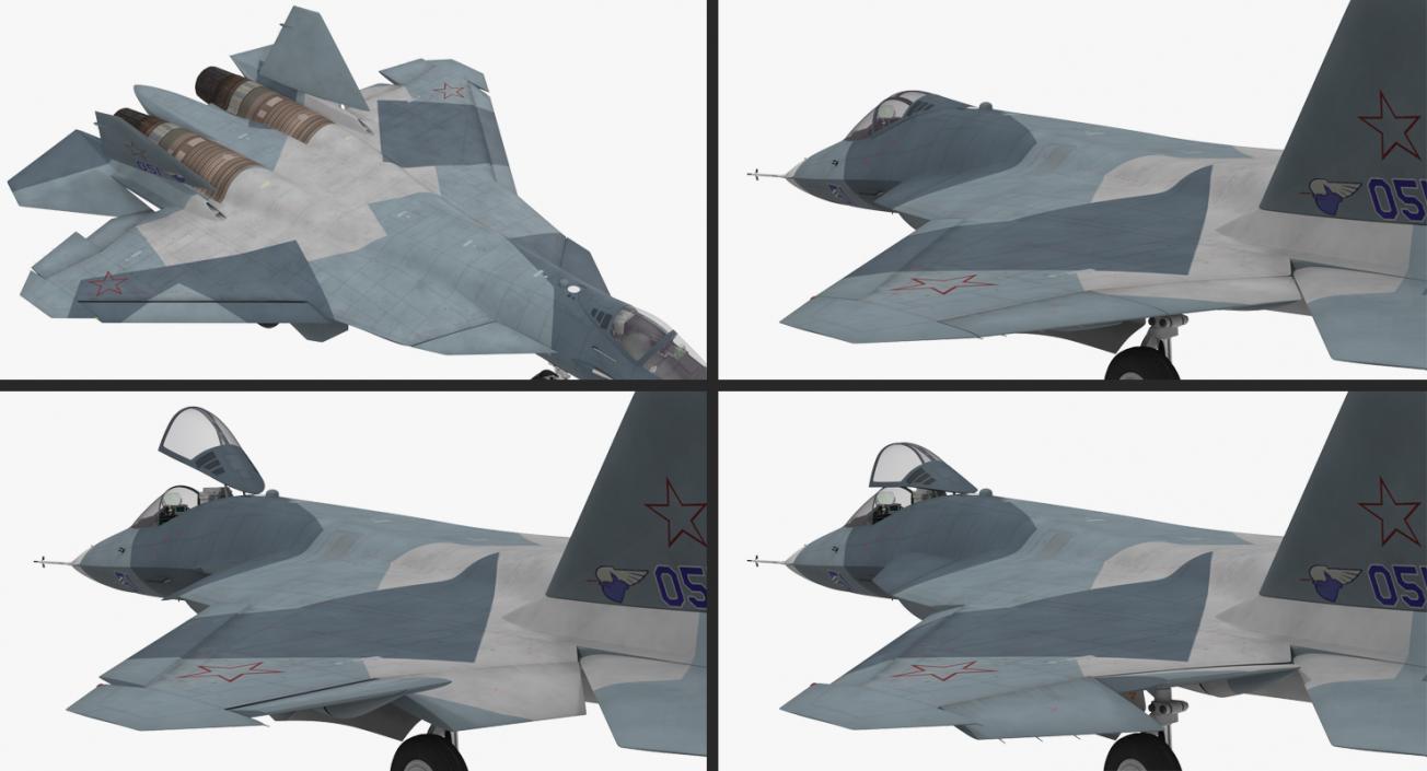 3D model Sukhoi T-50 PAK FA Rigged