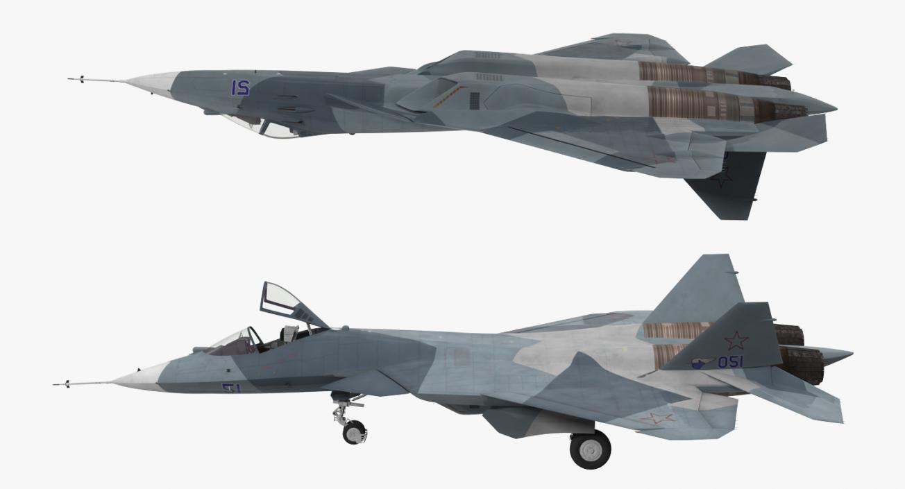 3D model Sukhoi T-50 PAK FA Rigged