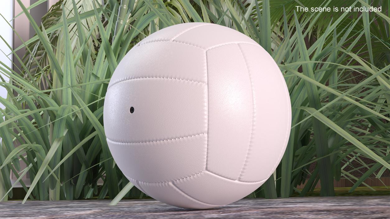 Leather Volleyball Ball White 3D model