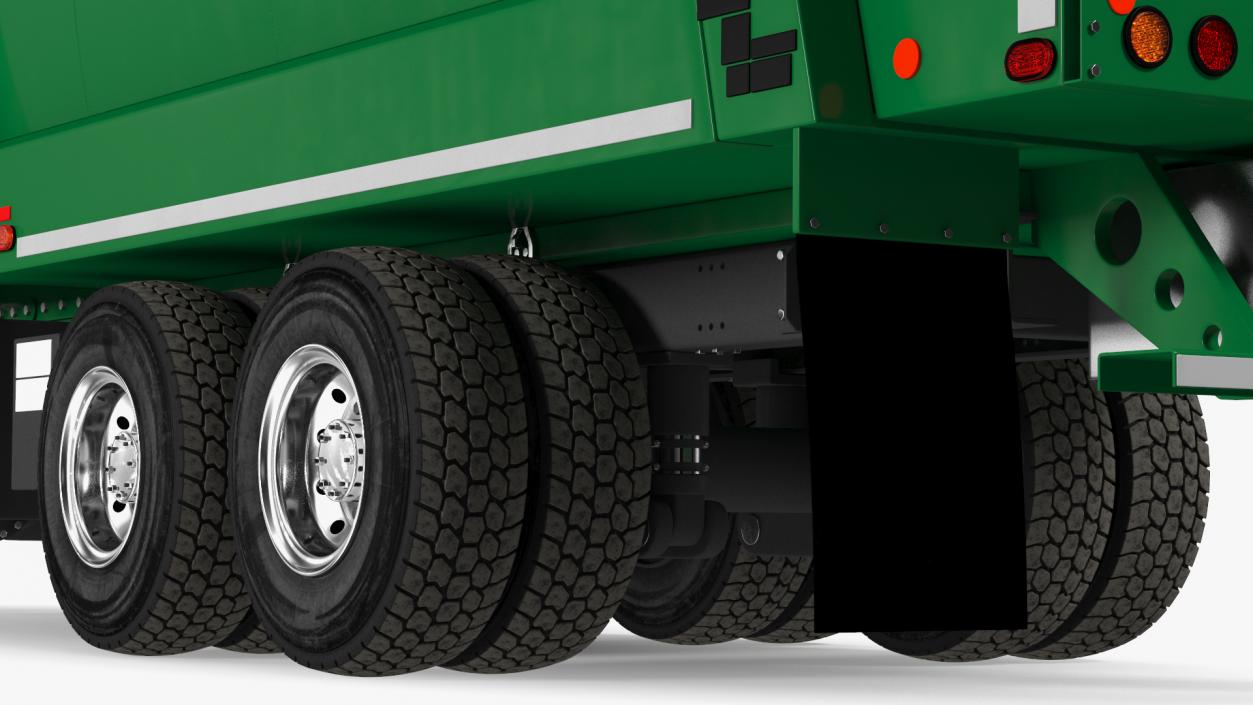 3D Electric Trash Truck Green