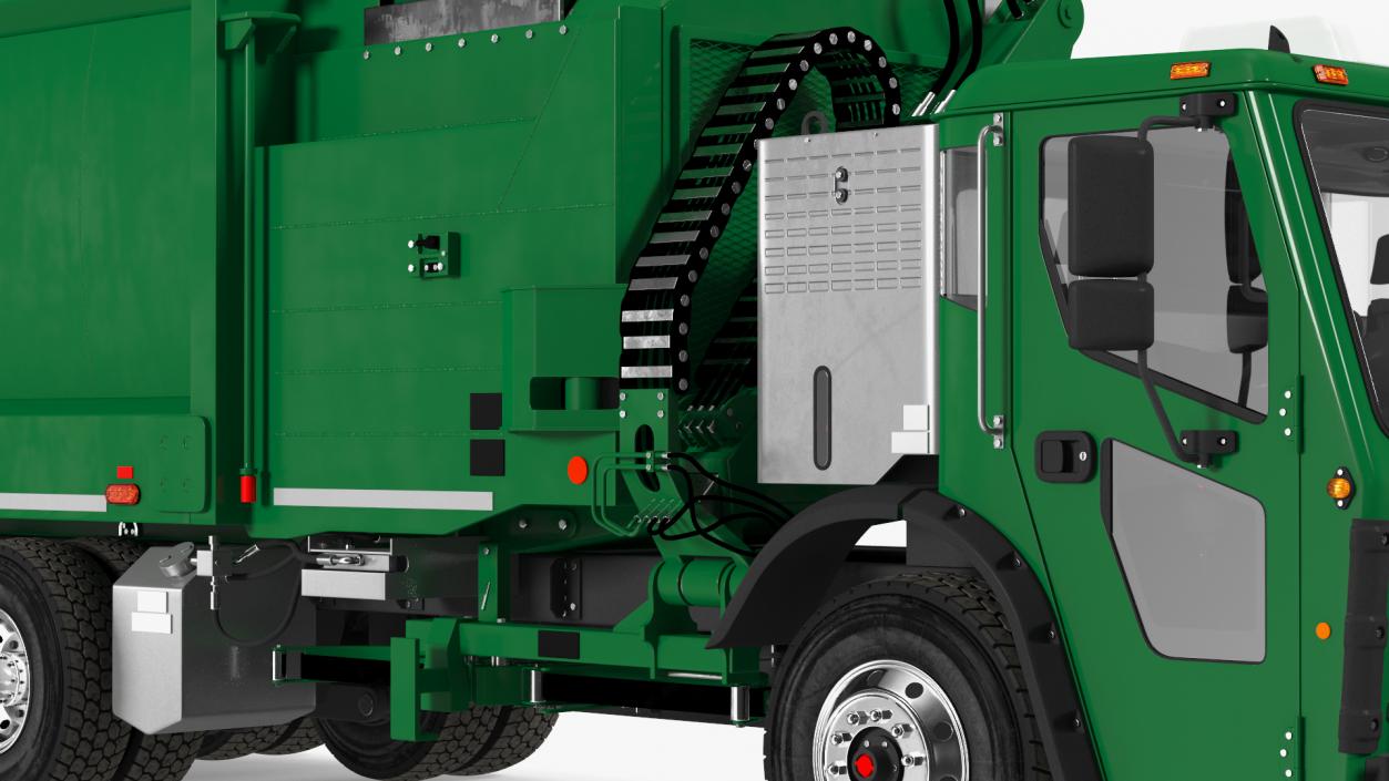 3D Electric Trash Truck Green