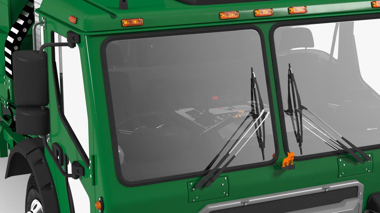 3D Electric Trash Truck Green