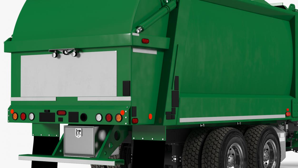 3D Electric Trash Truck Green