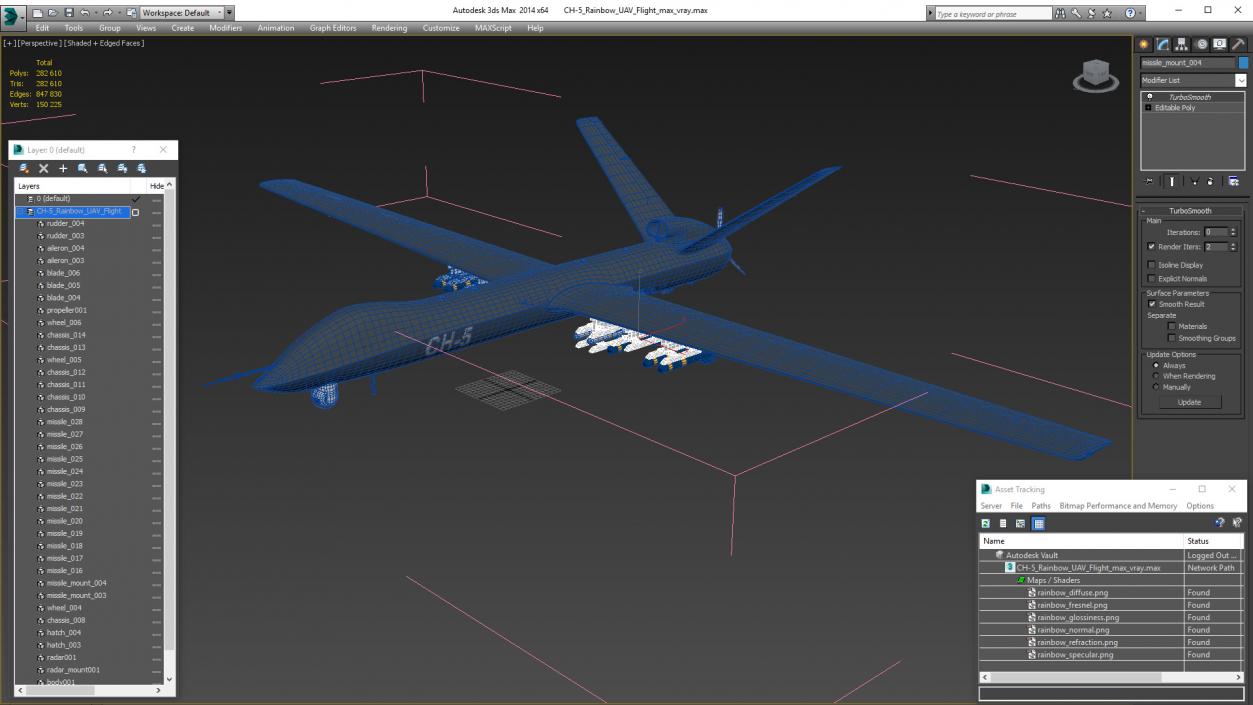 3D CH-5 Rainbow UAV Flight model