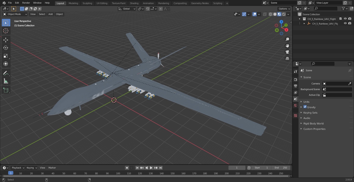 3D CH-5 Rainbow UAV Flight model