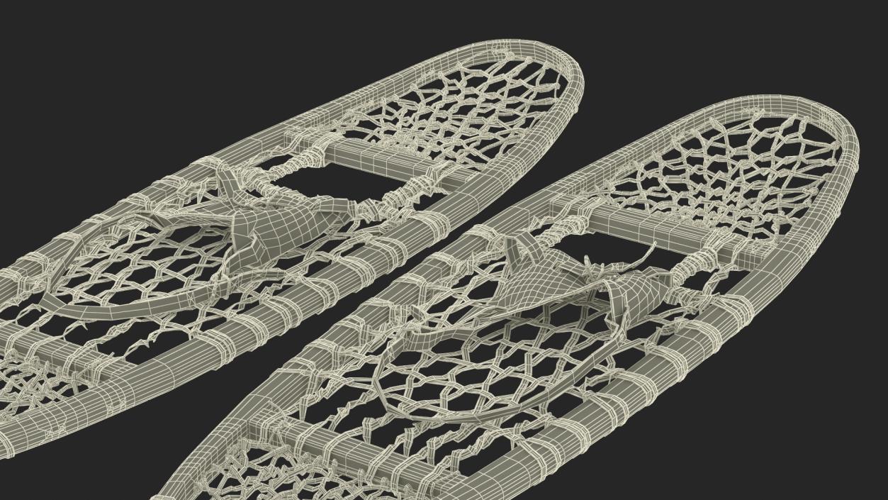 3D Traditional Snowshoes Folded model