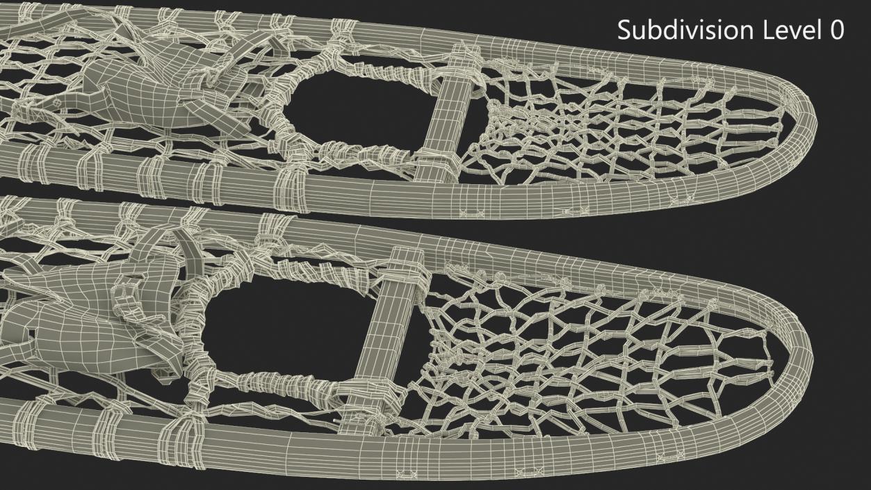 3D Traditional Snowshoes Folded model