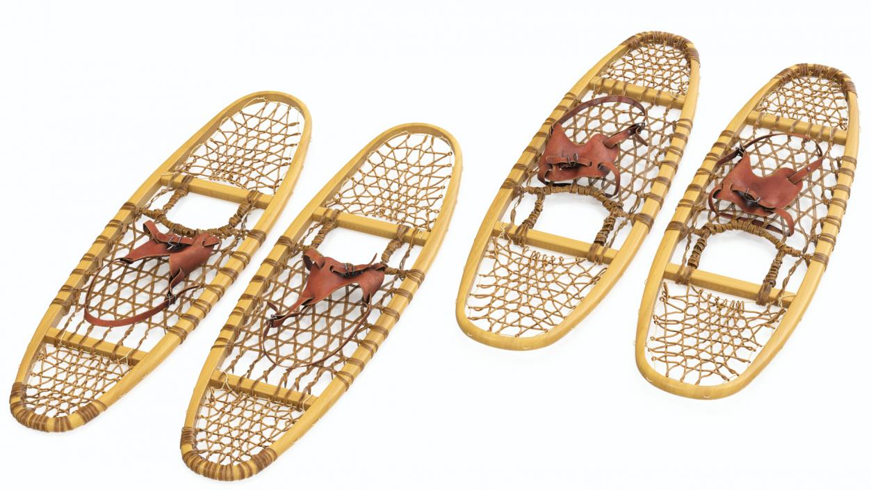 3D Traditional Snowshoes Folded model