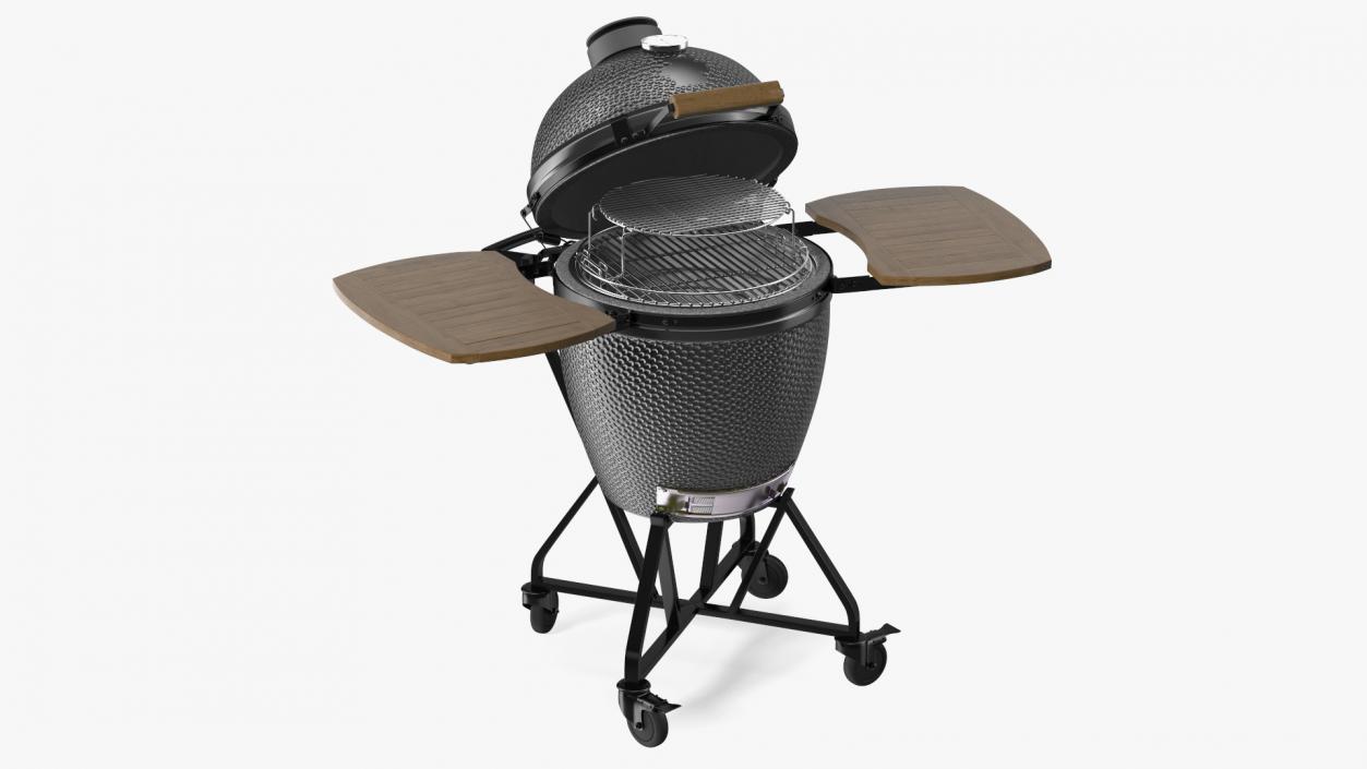 Kamado Style Bbq Grill Open 3D