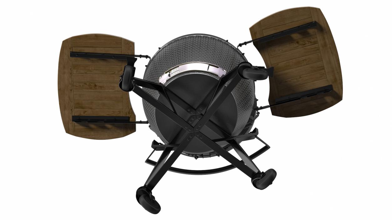 Kamado Style Bbq Grill Open 3D