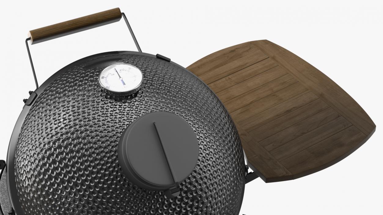 Kamado Style Bbq Grill Open 3D