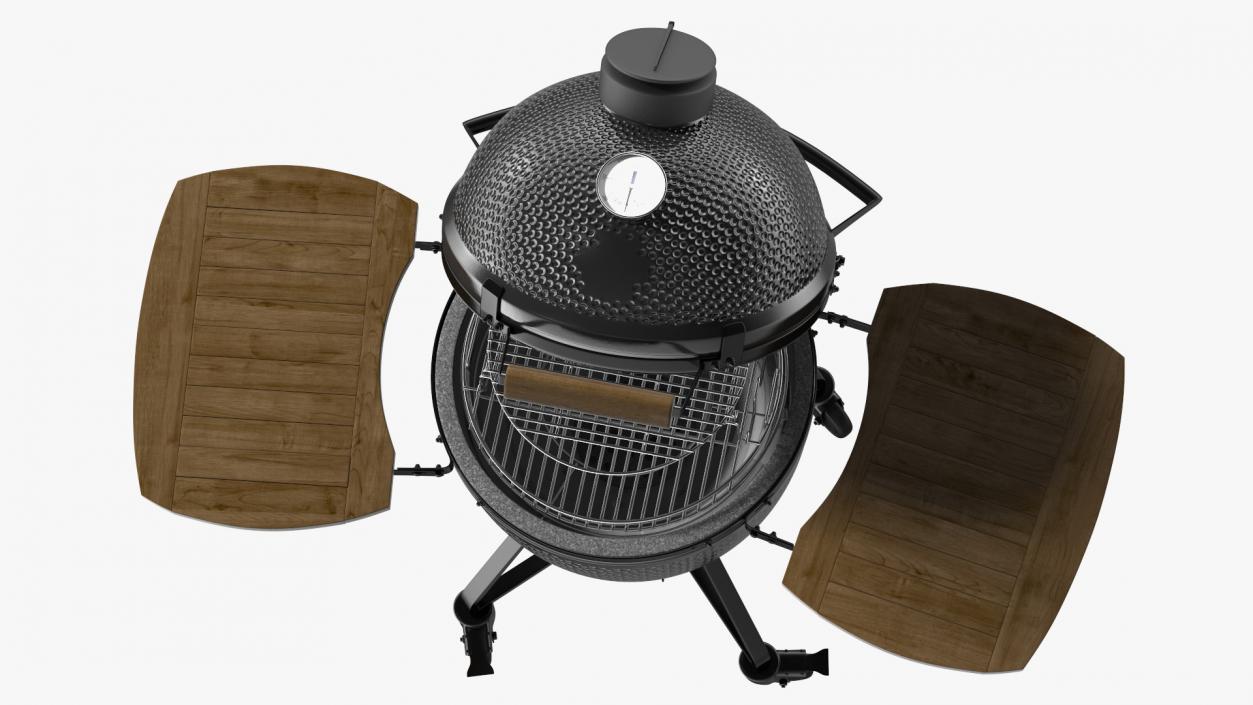 Kamado Style Bbq Grill Open 3D