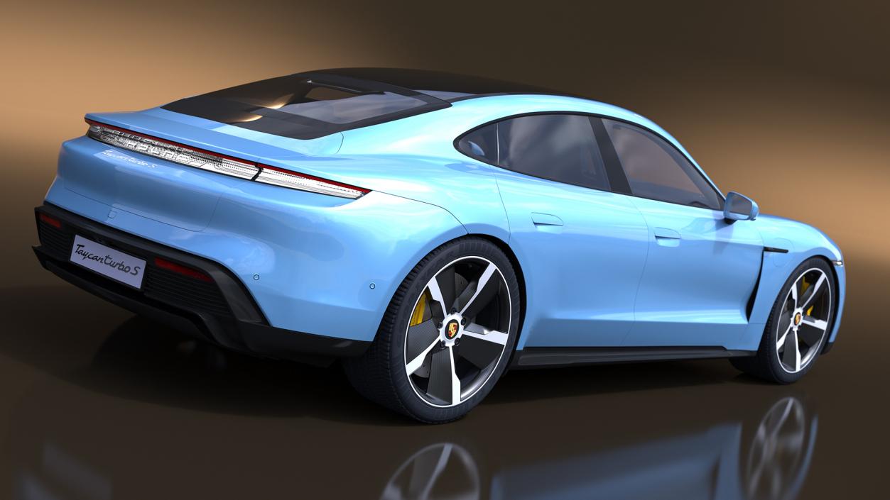 Porsche Taycan Turbo Frozen Blue 3D