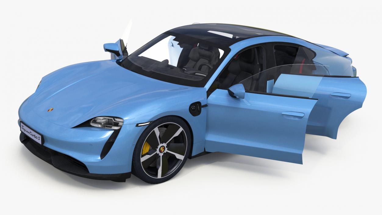 Porsche Taycan Turbo Frozen Blue 3D