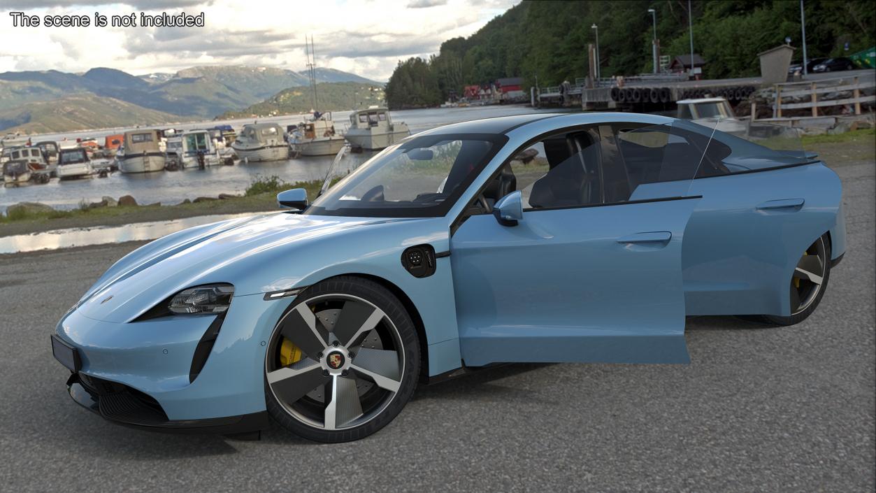 Porsche Taycan Turbo Frozen Blue 3D