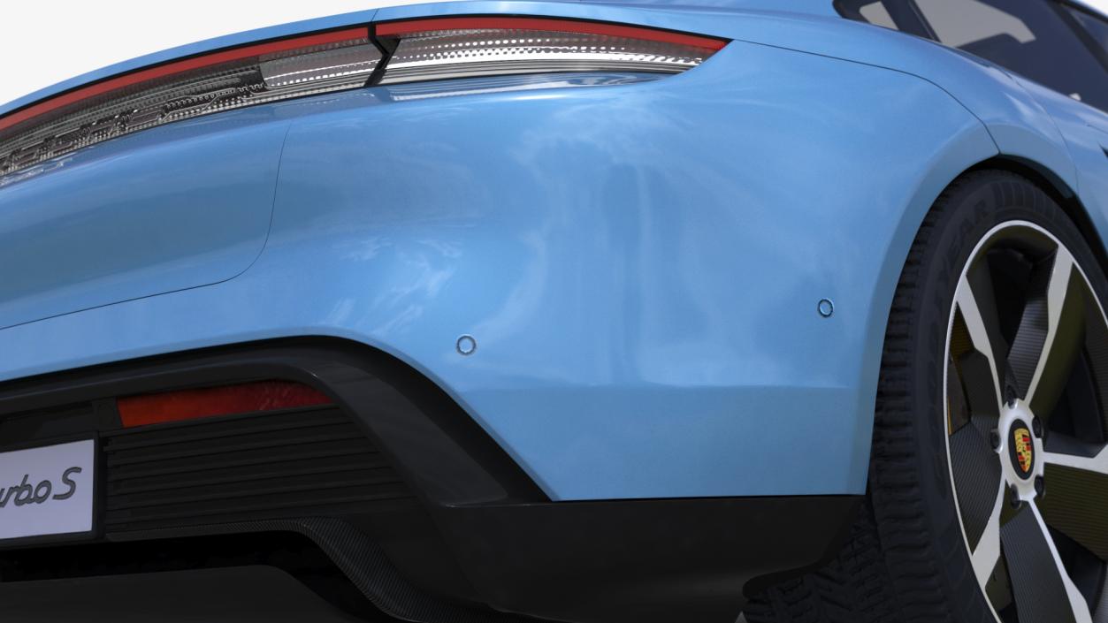 Porsche Taycan Turbo Frozen Blue 3D