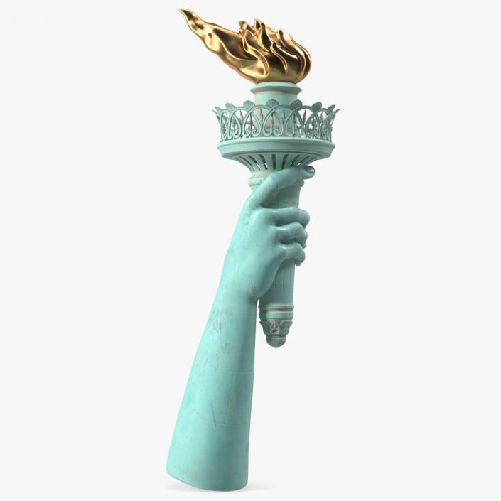 3D Hand Holding the Torch of Liberty model