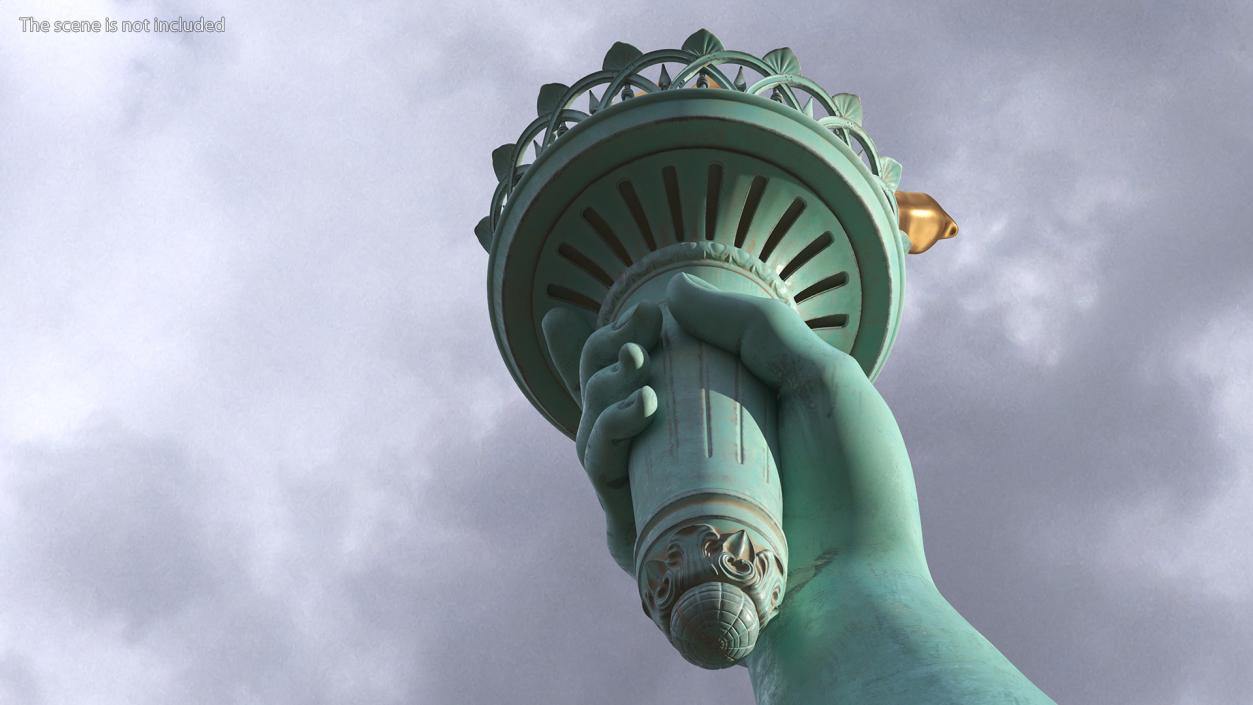 3D Hand Holding the Torch of Liberty model