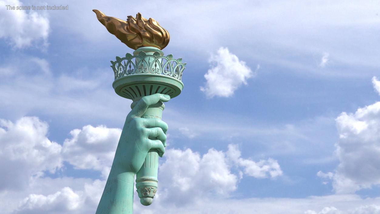 3D Hand Holding the Torch of Liberty model