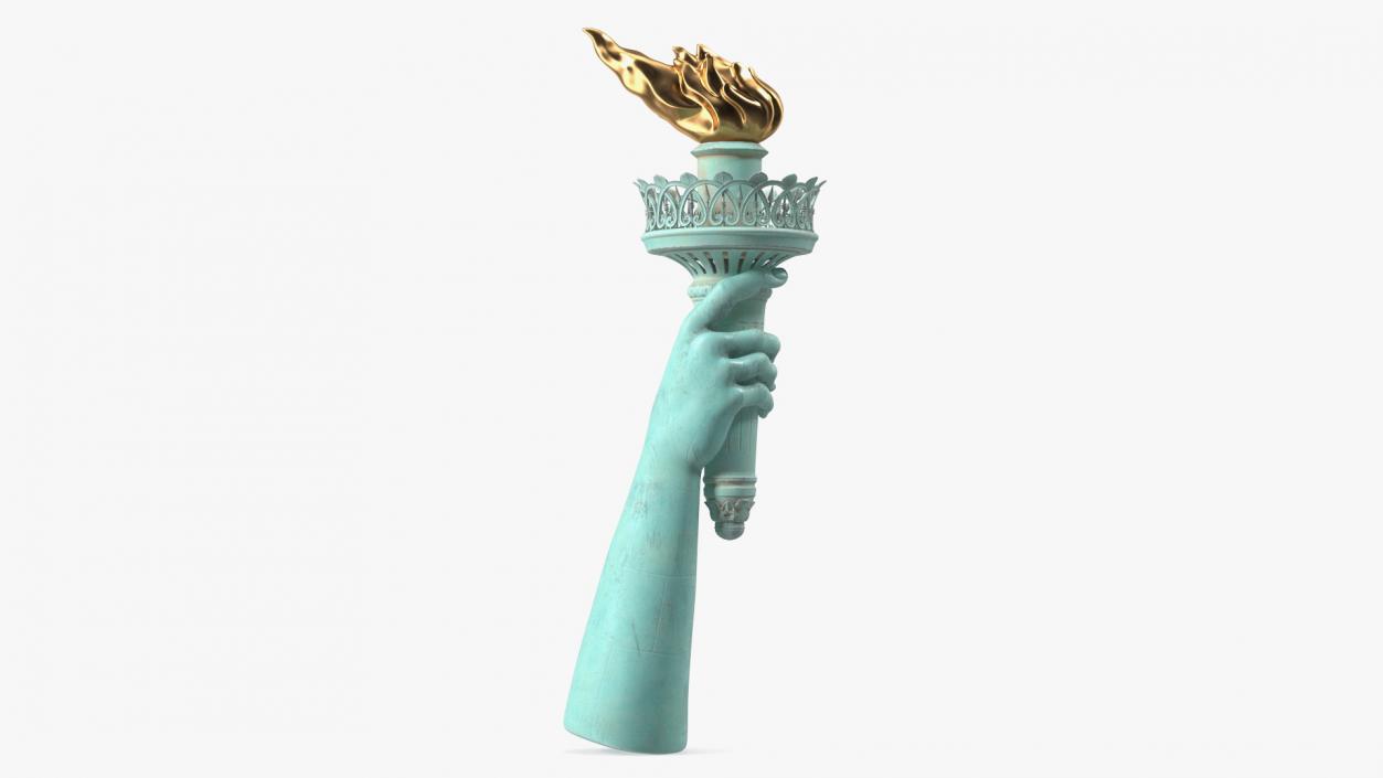 3D Hand Holding the Torch of Liberty model