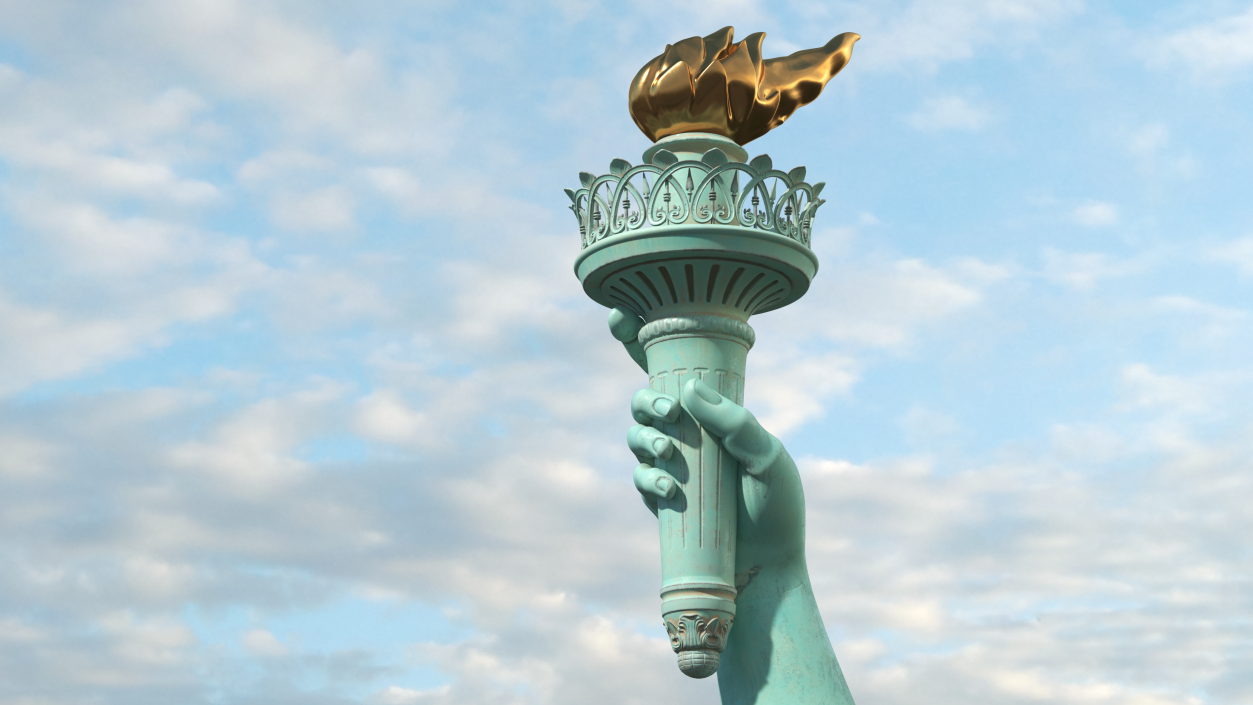 3D Hand Holding the Torch of Liberty model