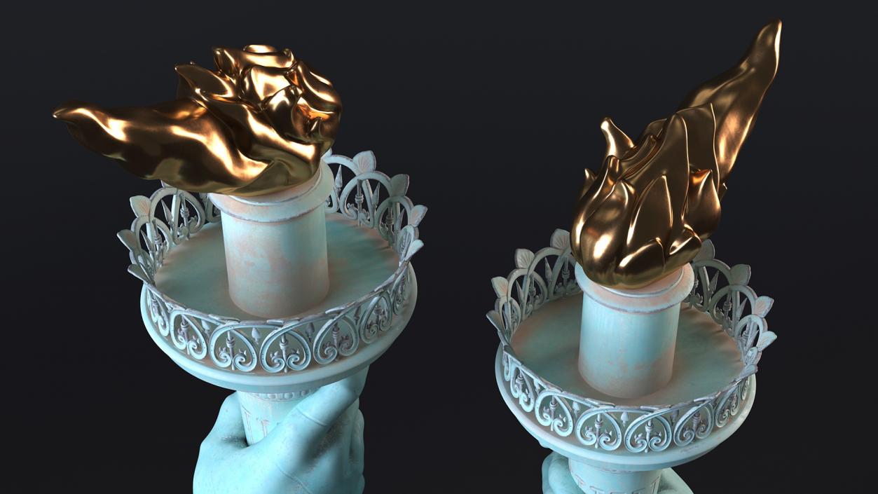 3D Hand Holding the Torch of Liberty model