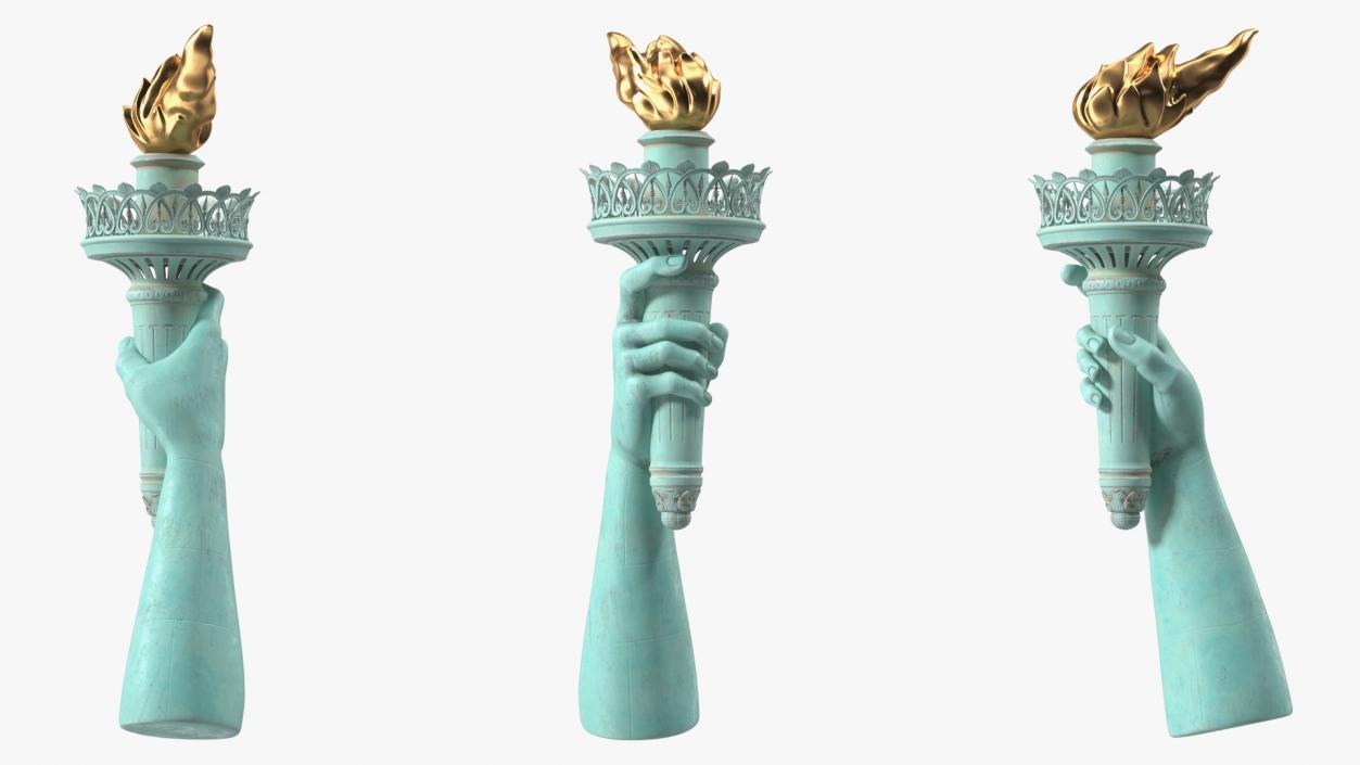 3D Hand Holding the Torch of Liberty model