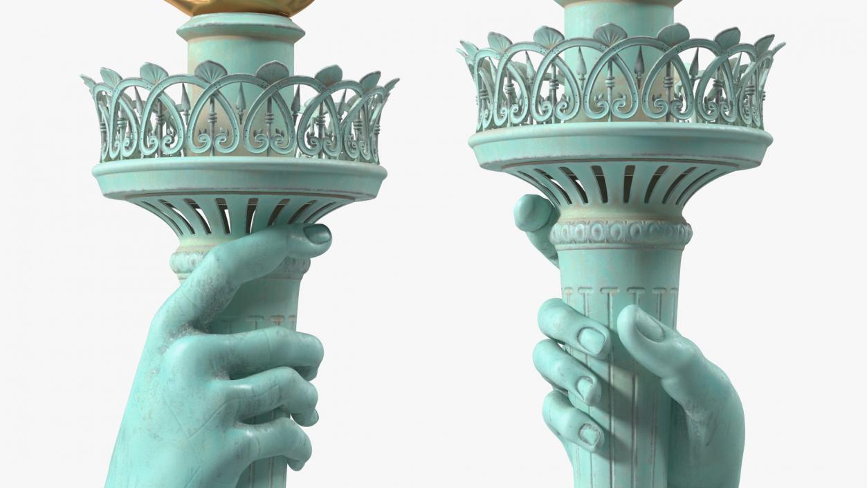 3D Hand Holding the Torch of Liberty model