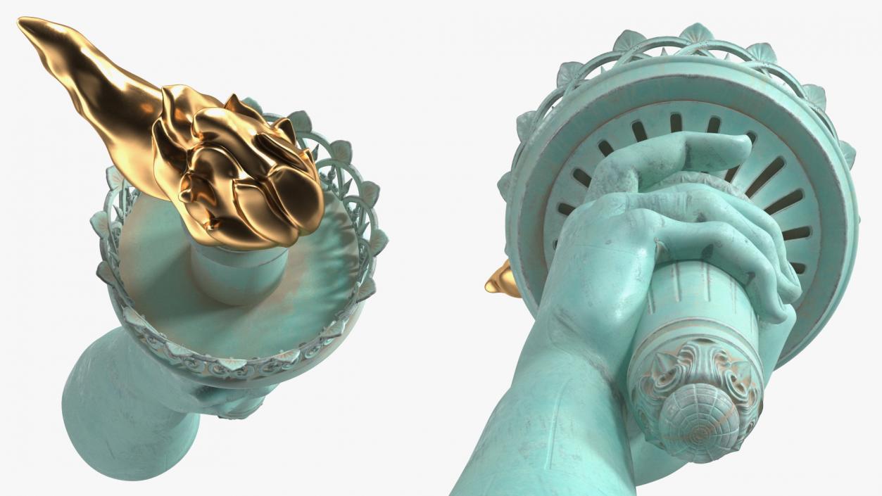 3D Hand Holding the Torch of Liberty model