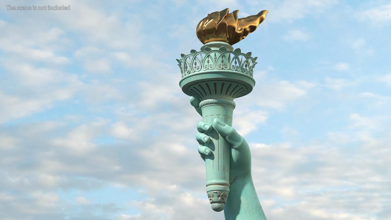 3D Hand Holding the Torch of Liberty model