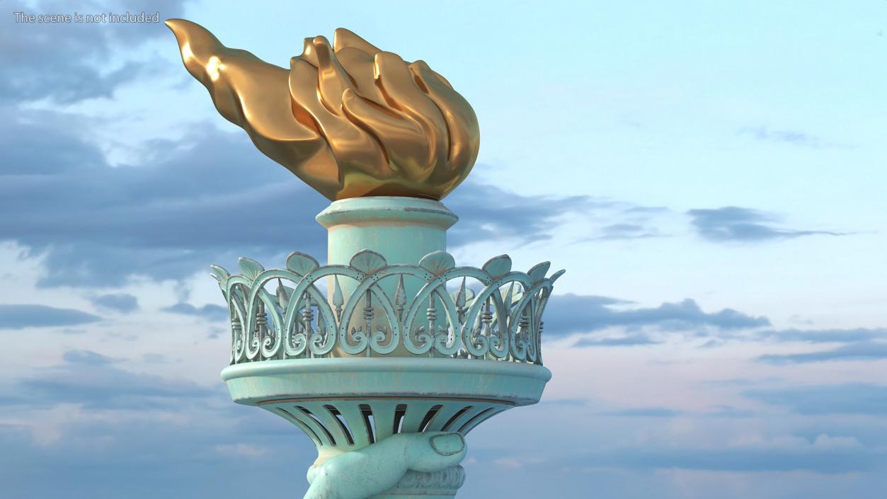 3D Hand Holding the Torch of Liberty model