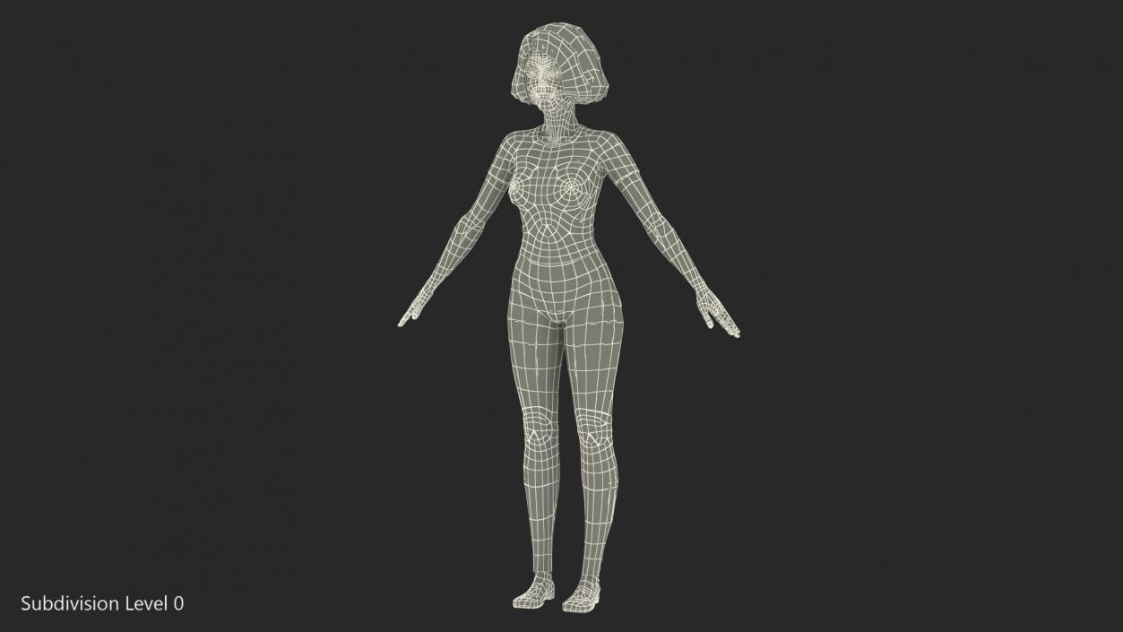 3D Casual Women Summer Suit Rigged